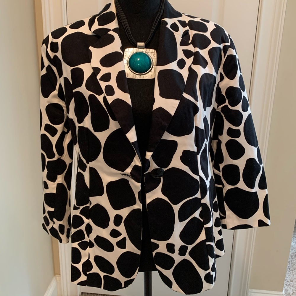 White Jacket with Black Shapes